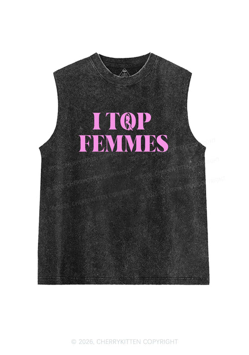 I Top Femmes Pride Y2K Washed Muscle Tank Cherrykitten