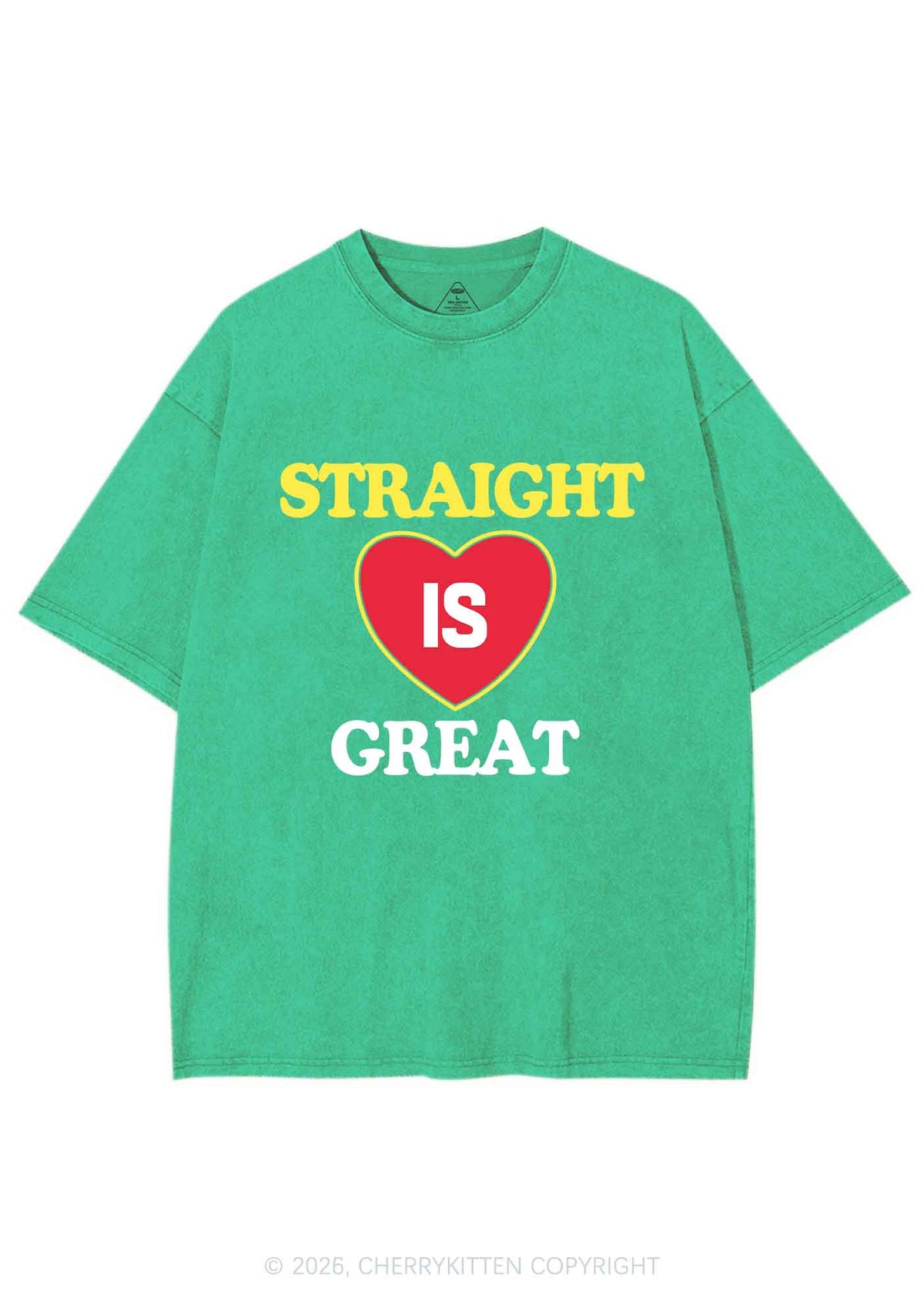 Straight Is Great Pride Y2K Shirts Washed Tee Cherrykitten