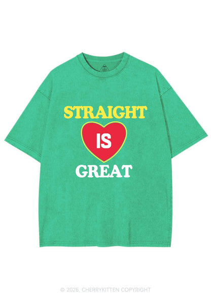 Straight Is Great Pride Y2K Shirts Washed Tee Cherrykitten
