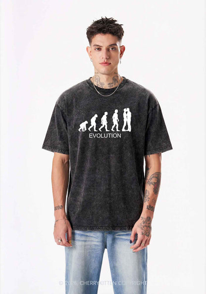 Gay Evolution Pride Y2K Shirts Washed Tee Cherrykitten