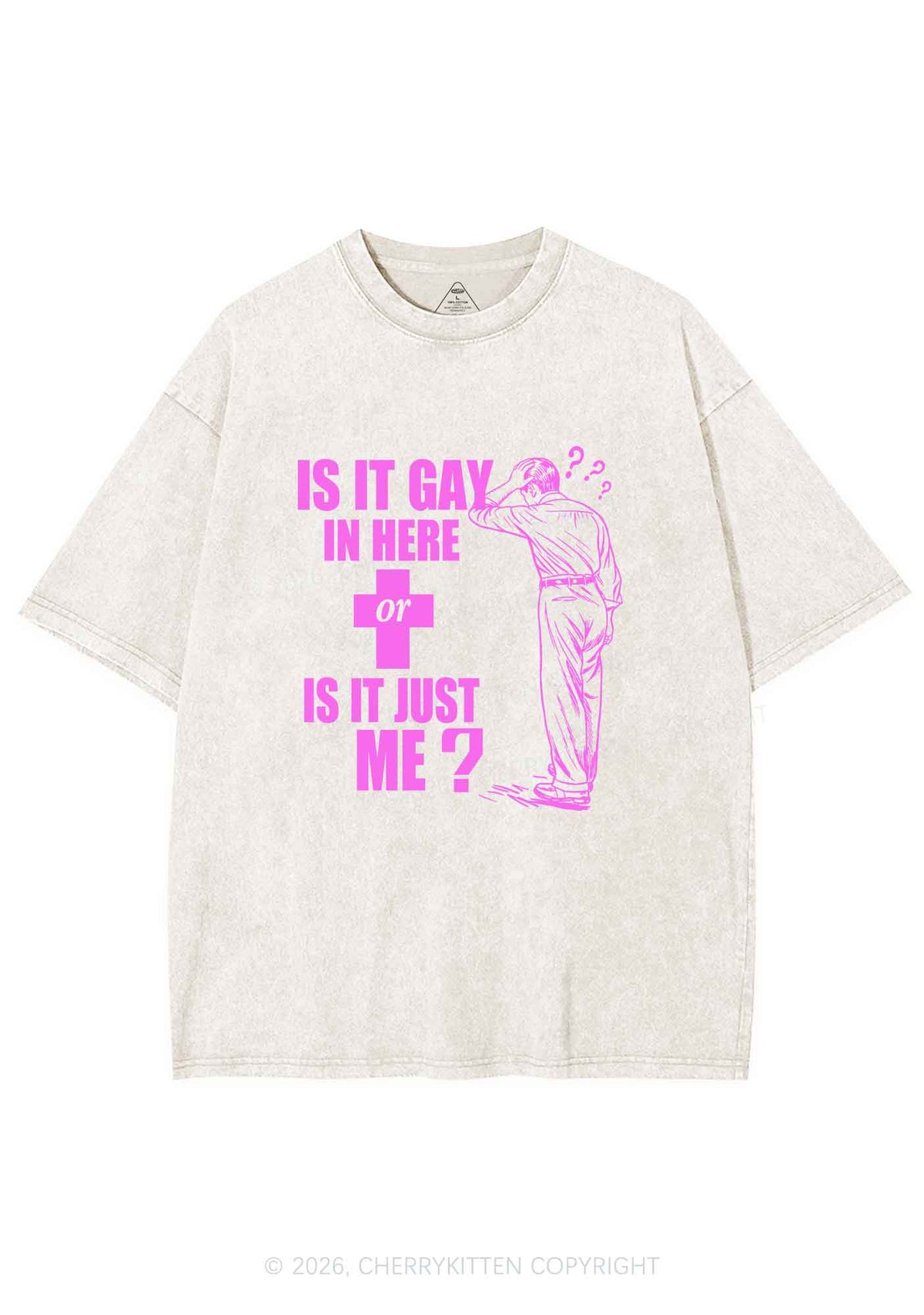 Is It Gay In Here Pride Y2K Shirts Washed Tee Cherrykitten