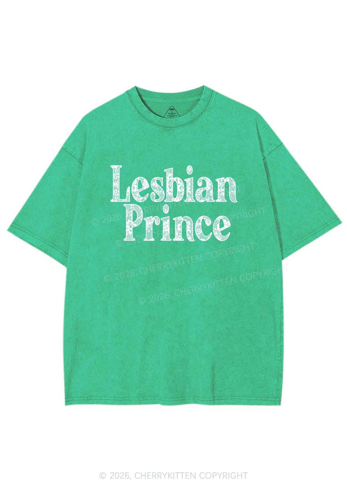 Lesbian Prince Pride Y2K Shirts Washed Tee Cherrykitten