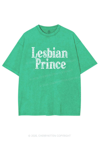 Lesbian Prince Pride Y2K Shirts Washed Tee Cherrykitten