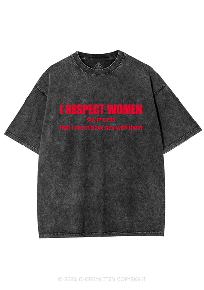 I Respect Women Pride Y2K Shirts Washed Tee Cherrykitten