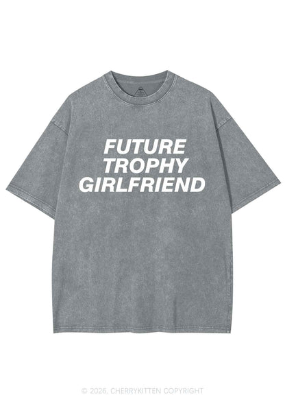 Future Trophy Girlfriend Y2K Shirts Washed Tee Cherrykitten