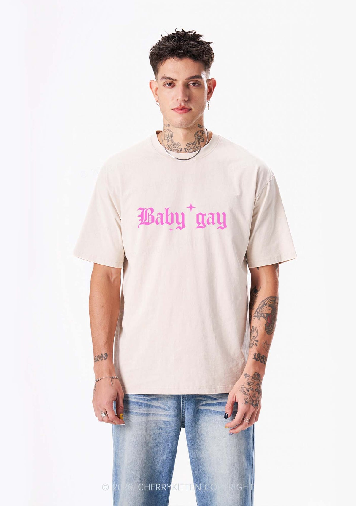Baby Gay Pride Y2K Shirts Washed Tee Cherrykitten