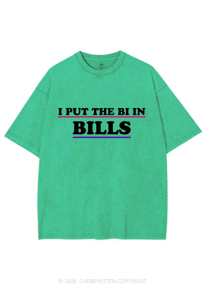 I Put The Bi In Bills Pride Y2K Shirts Washed Tee Cherrykitten