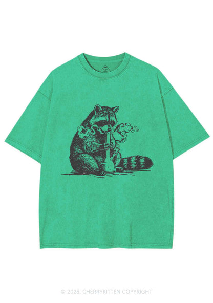Stoned Raccoon Y2K Shirts Washed Tee Cherrykitten