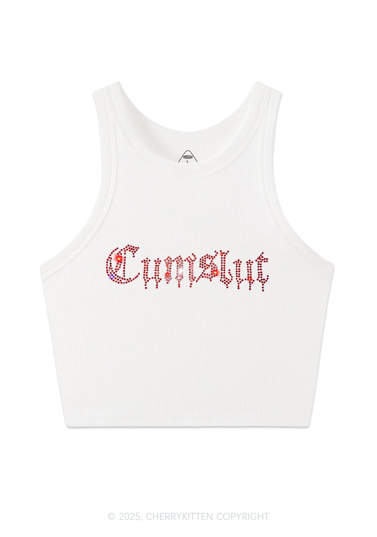 Rhinestone Cxmslxt Y2K Crop Tank Top Cherrykitten