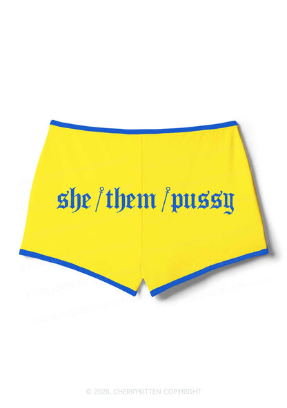 She Them Puxxy Pride Y2K Booty Shorts Cherrykitten