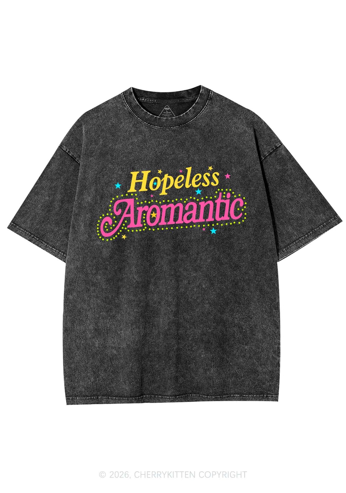 Hopeless Aromantic Pride Y2K Shirts Washed Tee Cherrykitten