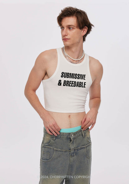 Submissive And Breedable Y2K Crop Tank Top Cherrykitten