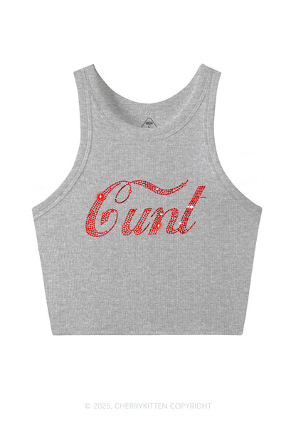 Rhinestone Special Cxxt Y2K Crop Tank Top Cherrykitten