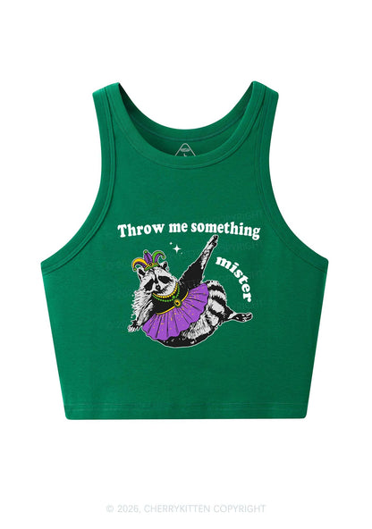 Throw Me Something Mister Raccoon Y2K Crop Tank Top Cherrykitten