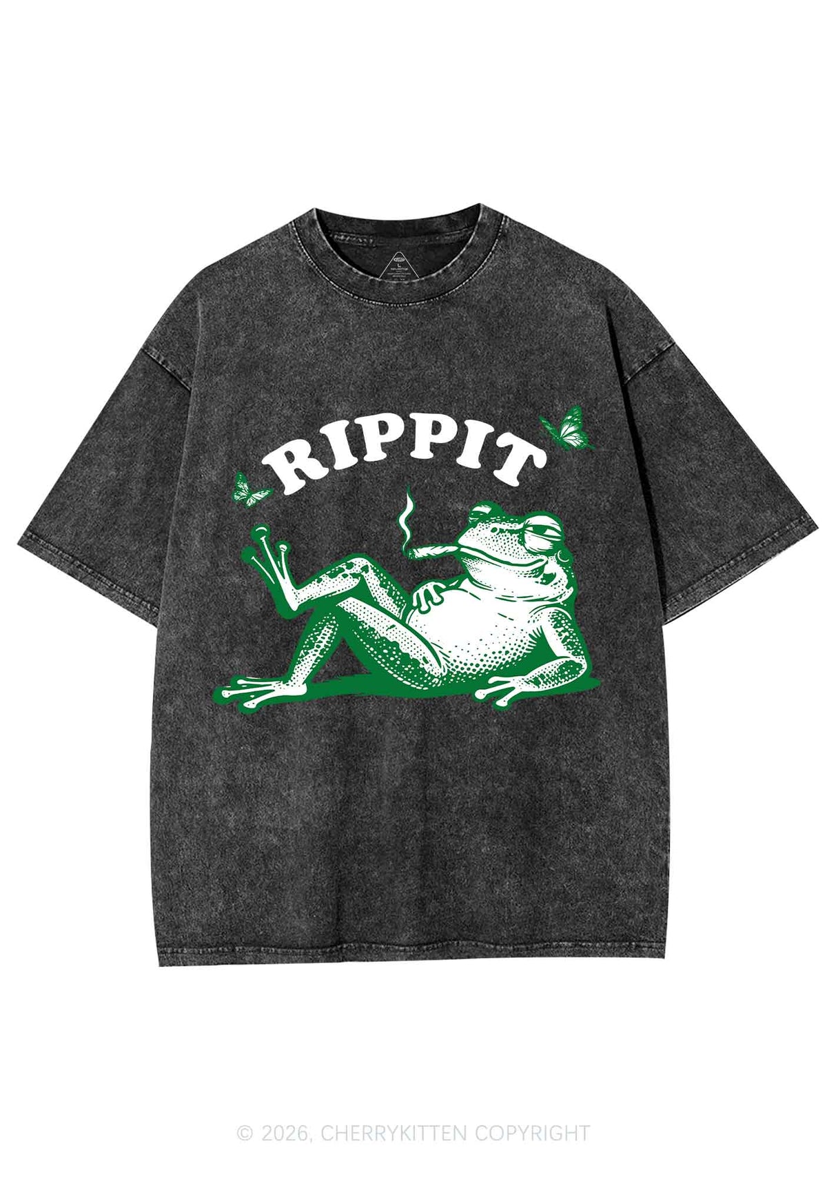 Rippit Frog Y2K Shirts Washed Tee Cherrykitten