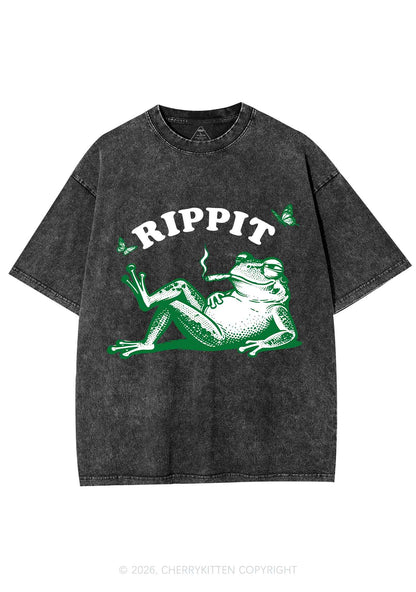 Rippit Frog Y2K Shirts Washed Tee Cherrykitten