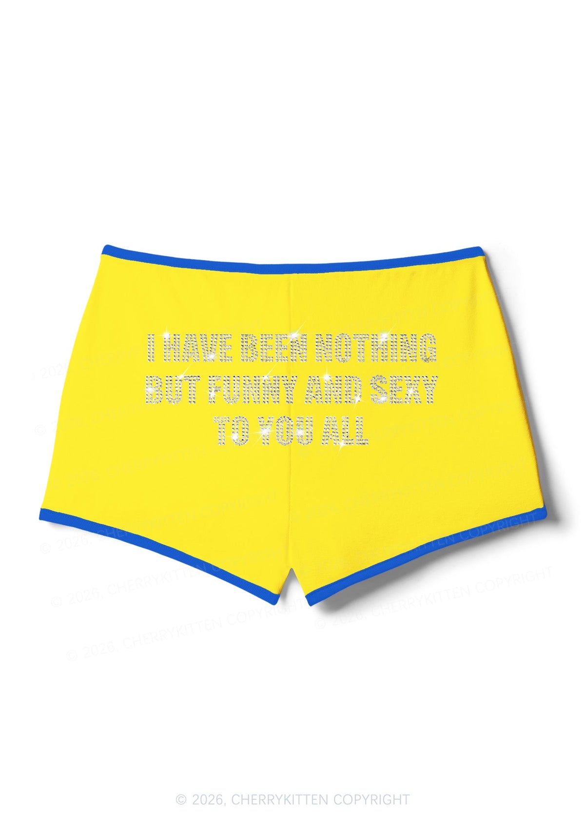 Rhinestone I Have Been Funny Y2K Booty Shorts Cherrykitten