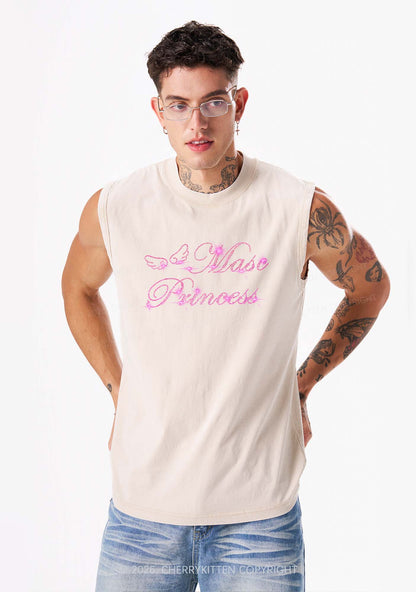 Rhinestone Masc Princess Pride Y2K Washed Muscle Tank Cherrykitten