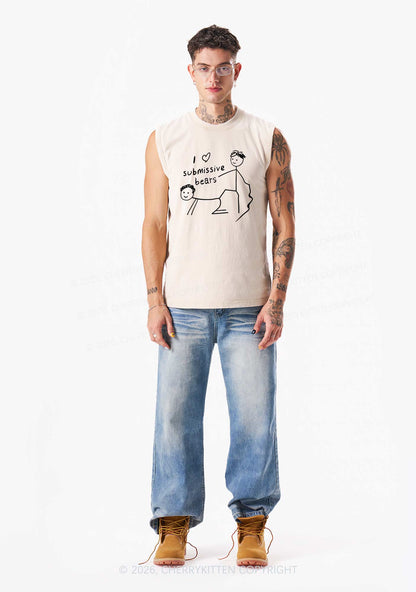 I Love S Bears Y2K Washed Muscle Tank Cherrykitten