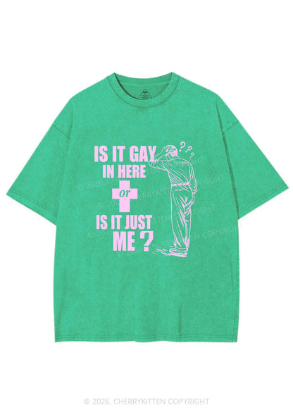 Is It Gay In Here Pride Y2K Shirts Washed Tee Cherrykitten