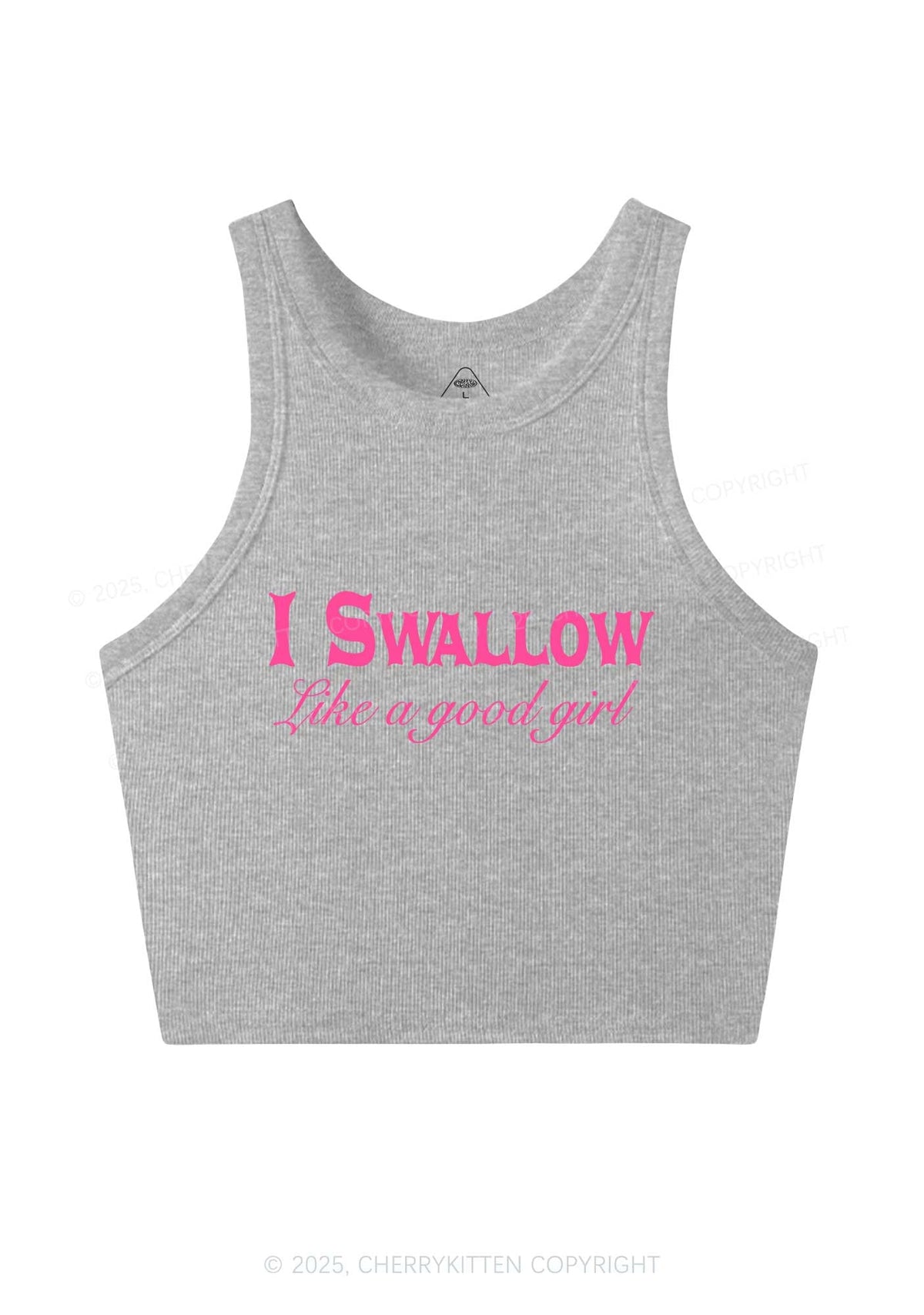 Swallow Like Good Girl Y2K Crop Tank Top Cherrykitten