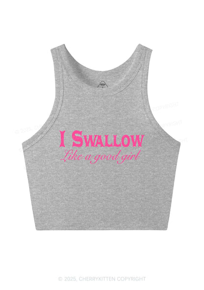 Swallow Like Good Girl Y2K Crop Tank Top Cherrykitten