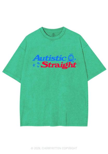Autistic Straight Pride Y2K Shirts Washed Tee Cherrykitten