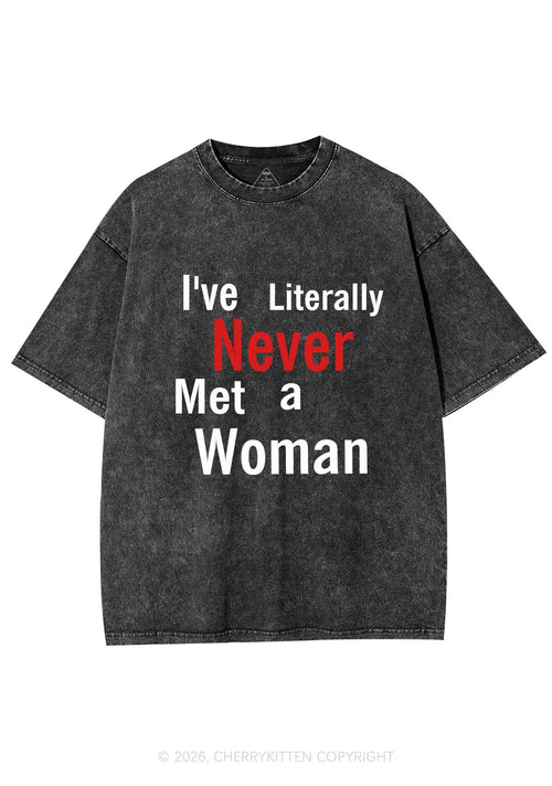 Never Met A Woman Pride Y2K Shirts Washed Tee Cherrykitten