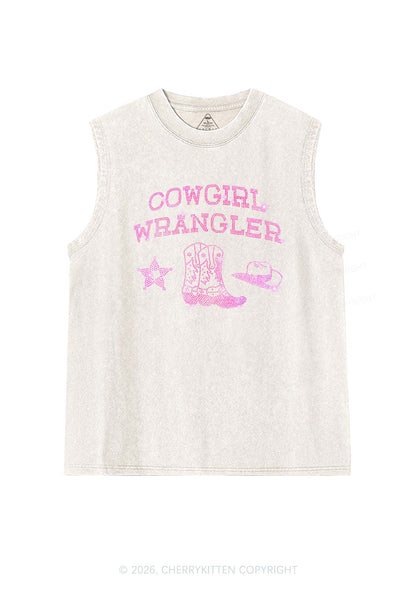 Rhinestone Cowgirl Wrangler Boots Pride Y2K Washed Muscle Tank Cherrykitten