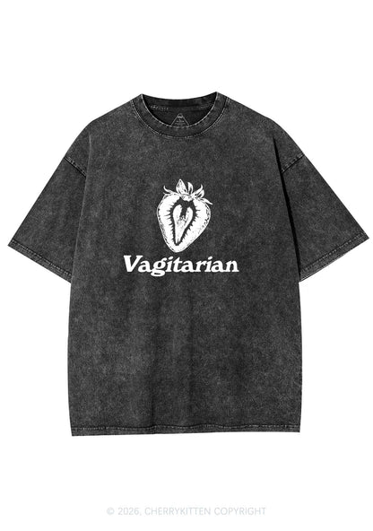 Vagitarian Strawberry Pride Y2K Shirts Washed Tee Cherrykitten