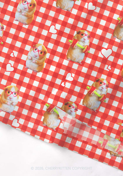 Gym Guinea Pig Red Plaid Y2K Mesh Crop Top Cherrykitten