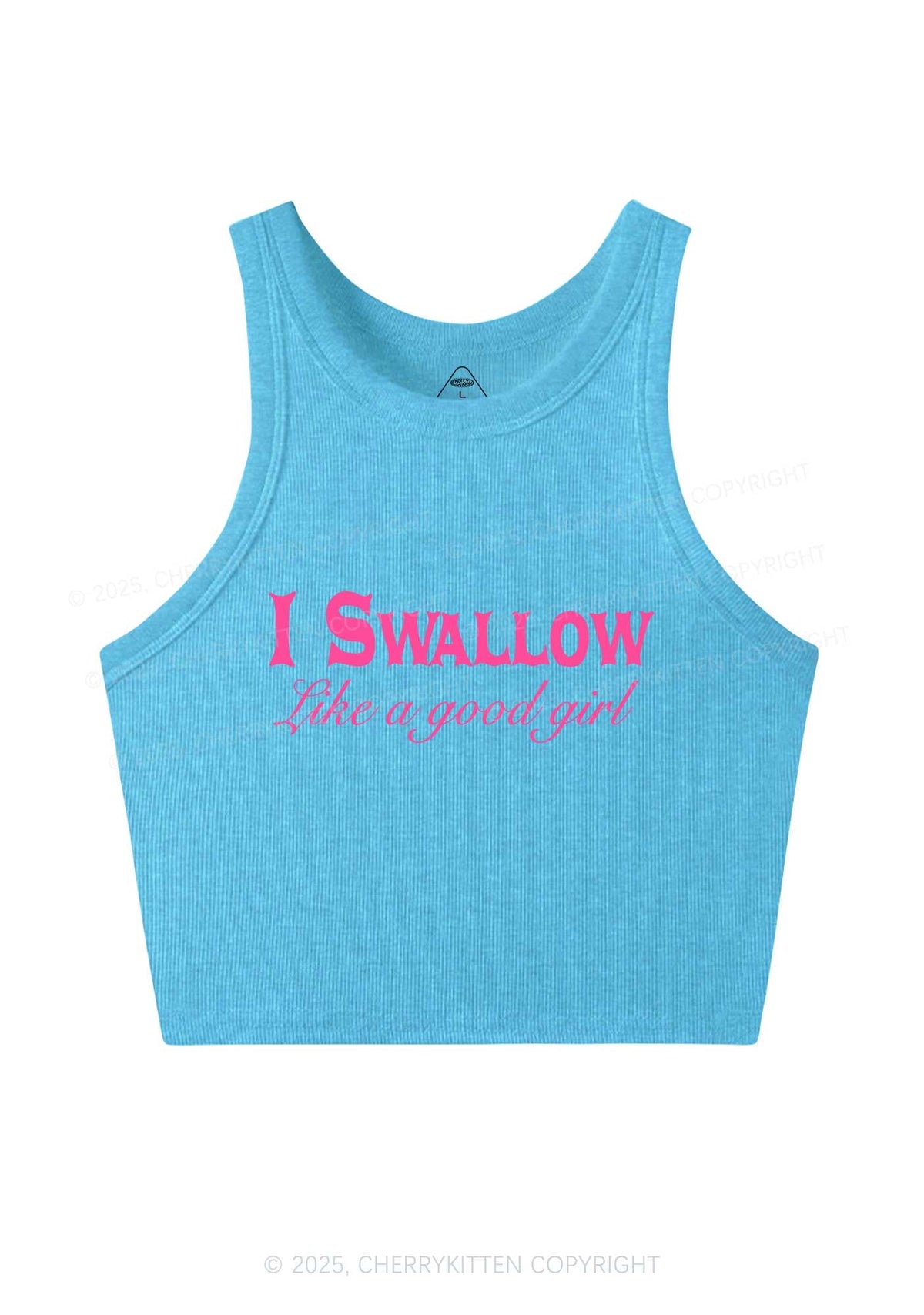 Swallow Like Good Girl Y2K Crop Tank Top Cherrykitten