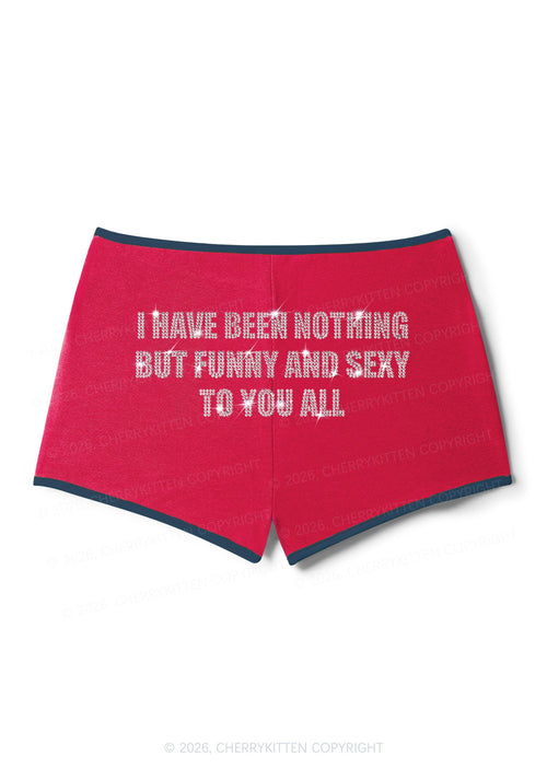 Rhinestone I Have Been Funny Y2K Booty Shorts Cherrykitten