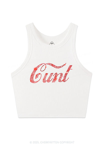 Rhinestone Special Cxxt Y2K Crop Tank Top Cherrykitten