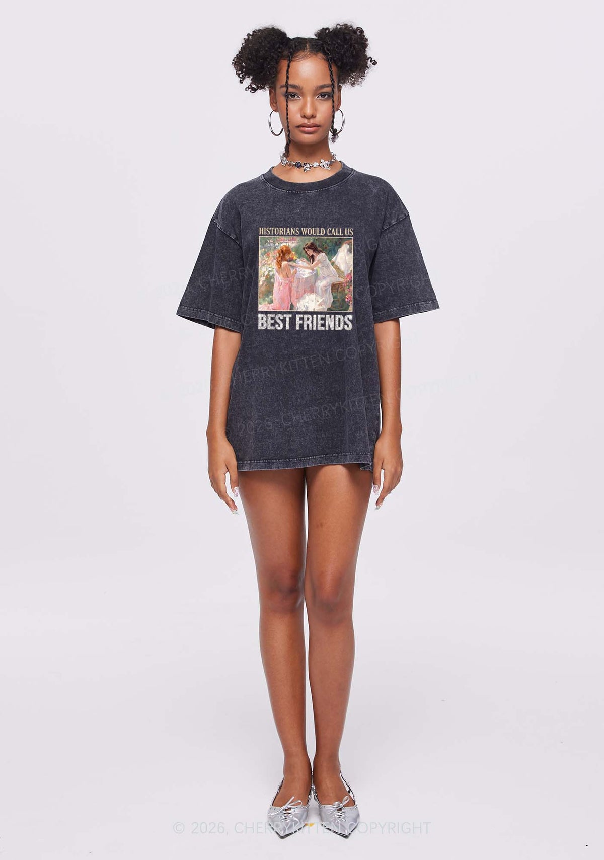Historians Call Us Best Friends Pride Y2K Shirts Washed Tee Cherrykitten