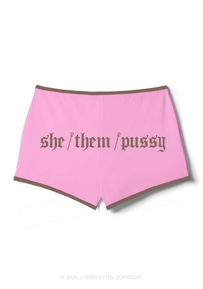 She Them Puxxy Pride Y2K Booty Shorts Cherrykitten