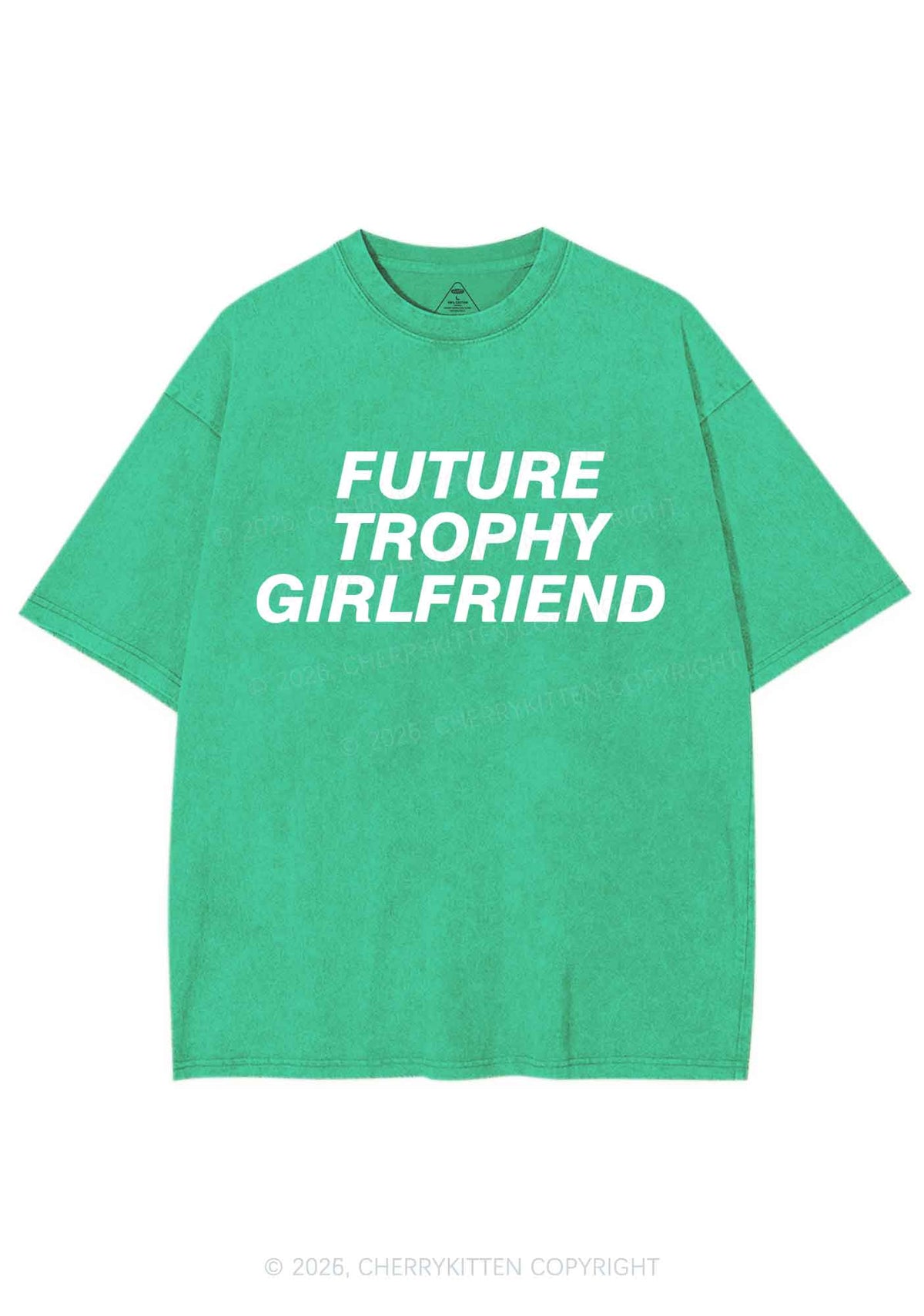 Future Trophy Girlfriend Y2K Shirts Washed Tee Cherrykitten