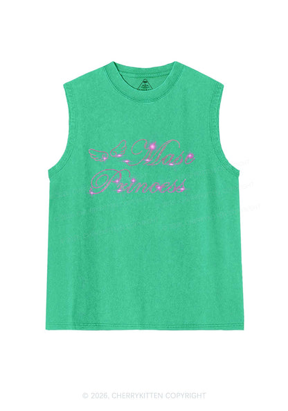 Rhinestone Masc Princess Pride Y2K Washed Muscle Tank Cherrykitten