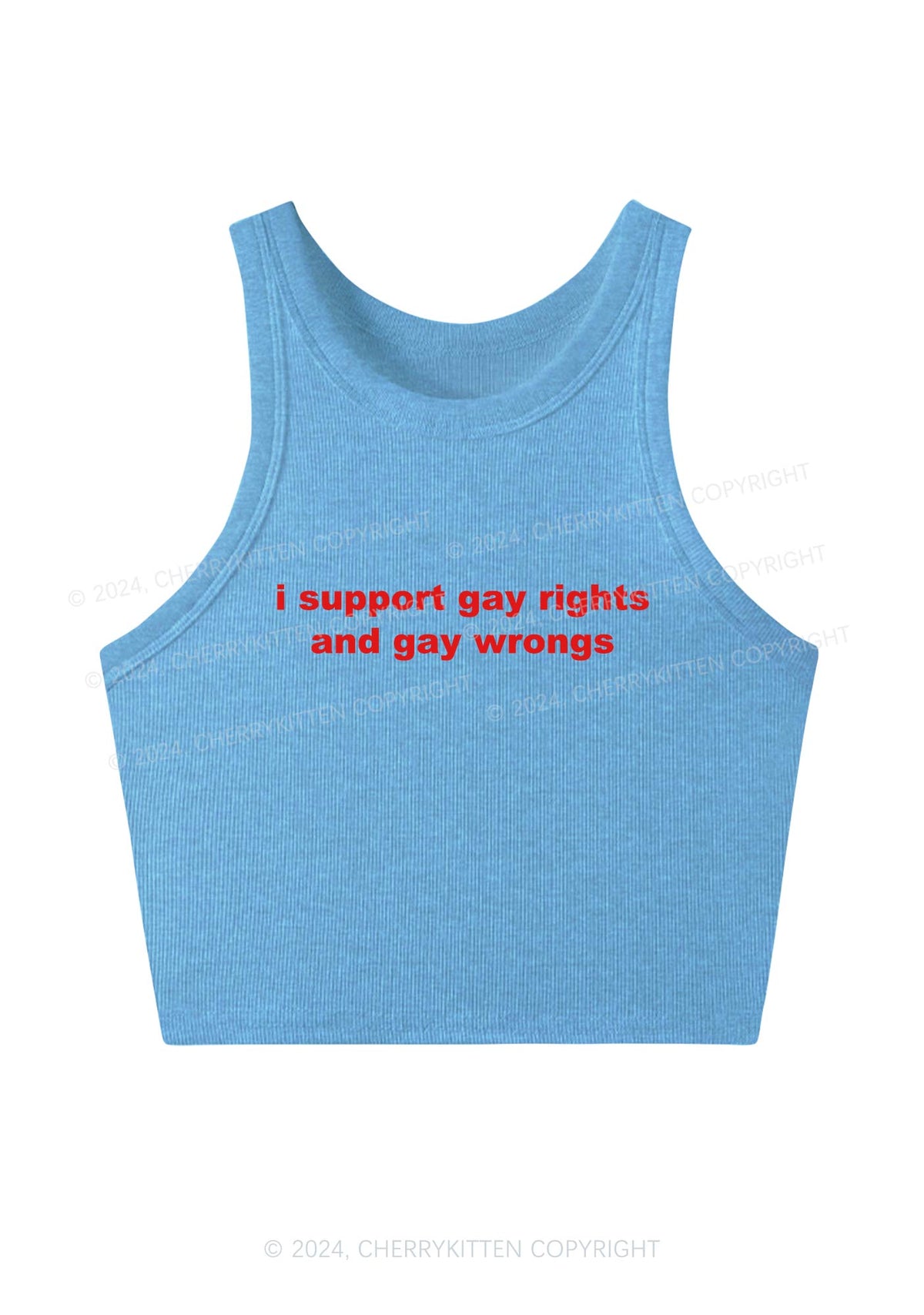 Support Gay Rights Y2K Crop Tank Top Cherrykitten