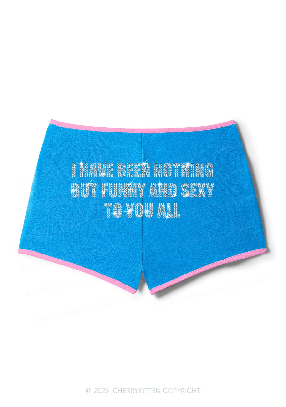 Rhinestone I Have Been Funny Y2K Booty Shorts Cherrykitten