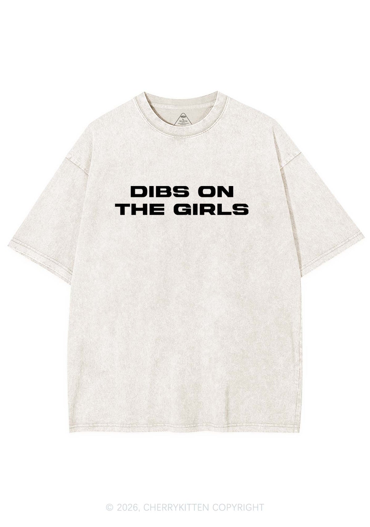 Dibs On The Girls Pride Y2K Shirts Washed Tee Cherrykitten