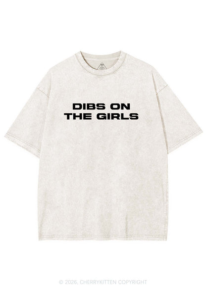 Dibs On The Girls Pride Y2K Shirts Washed Tee Cherrykitten