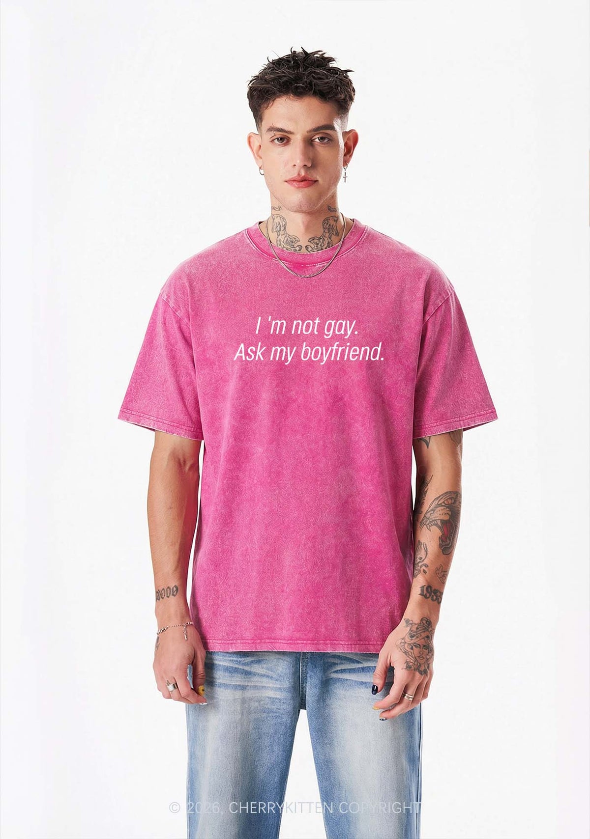 Im Not Gay Pride Y2K Shirts Washed Tee Cherrykitten