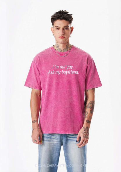 Im Not Gay Pride Y2K Shirts Washed Tee Cherrykitten