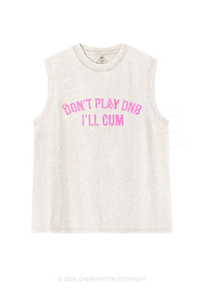 Rhinestone Dont Play DNB Y2K Washed Muscle Tank Cherrykitten