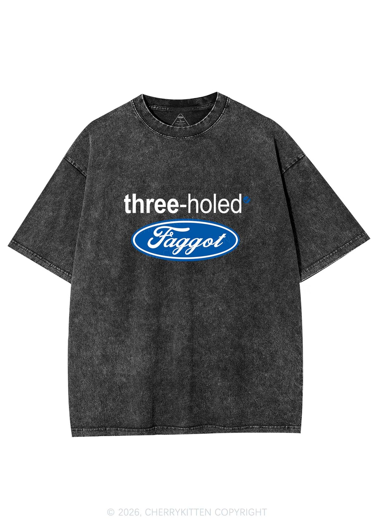 Three Holed Faggot Pride Y2K Shirts Washed Tee Cherrykitten