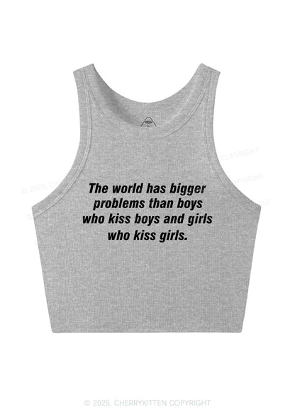 Who Kiss Girls Pride Y2K Crop Tank Top Cherrykitten