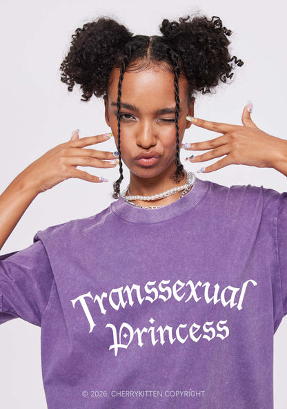 Transsexual Princess Pride Y2K Shirts Washed Tee Cherrykitten