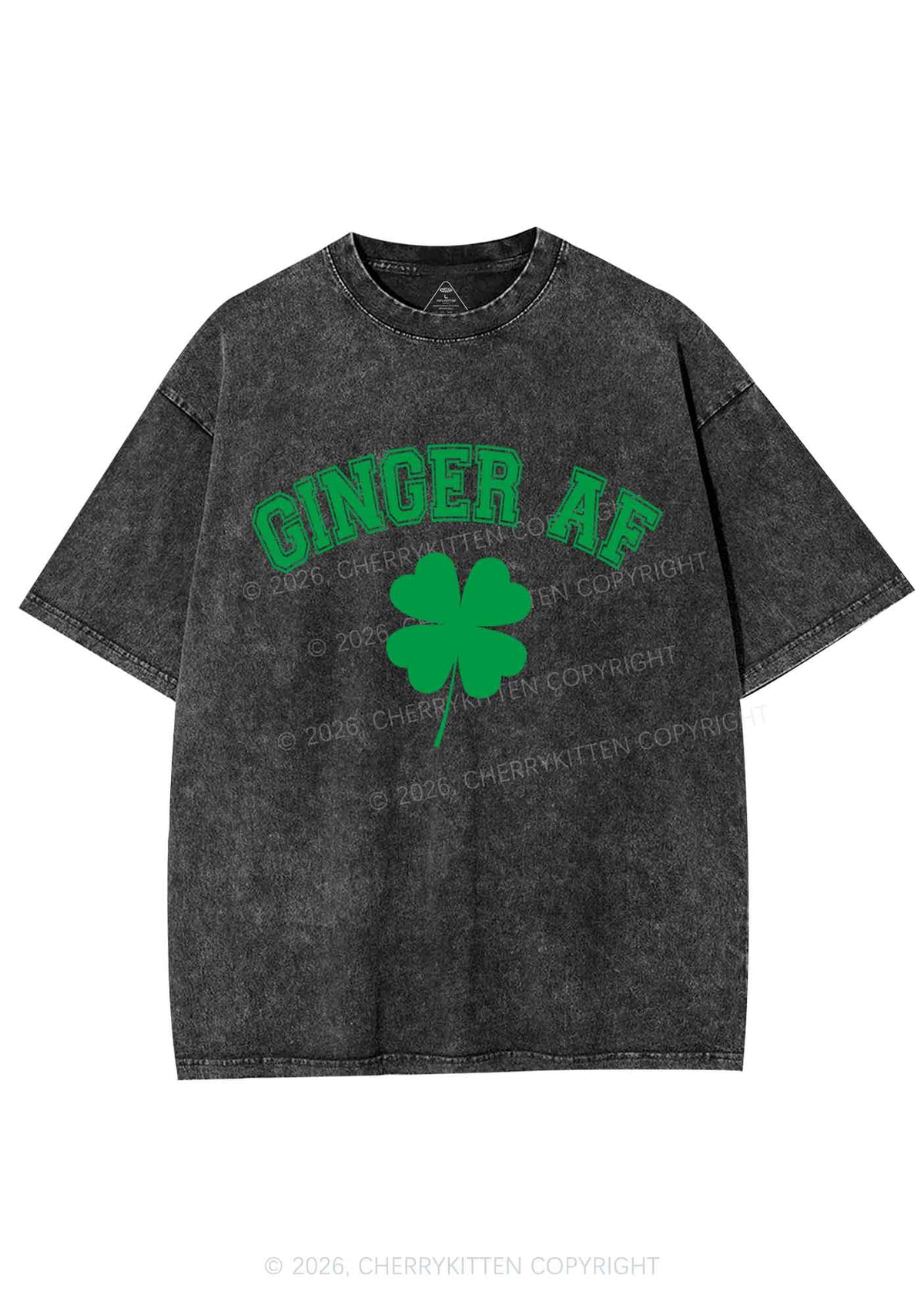 Ginger AF St Patricks Y2K Shirts Washed Tee Cherrykitten
