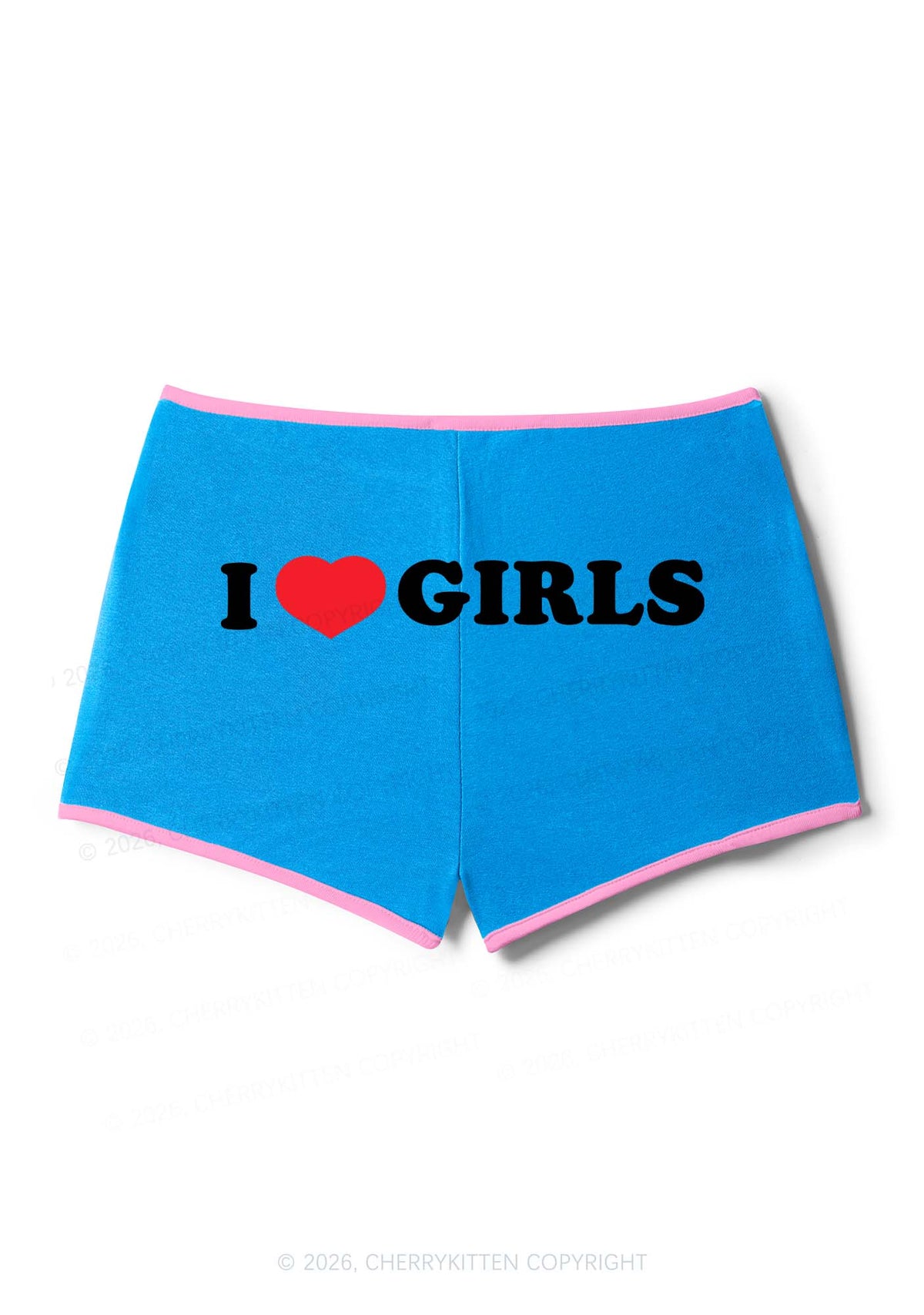 I Love Girls Pride Y2K Booty Shorts Cherrykitten
